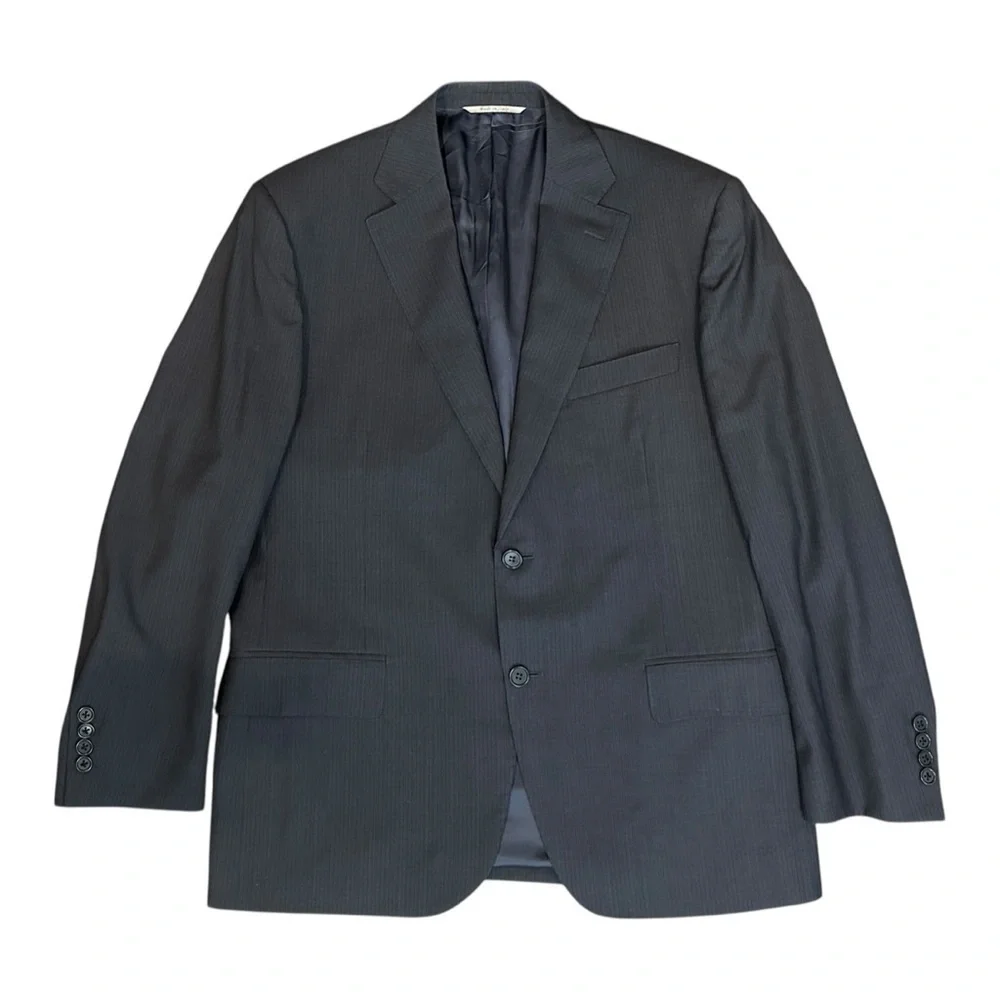 Canali Model L13290/37 100% Wool Charcoal Gray Pinstripe Sport Coat Men US 42R